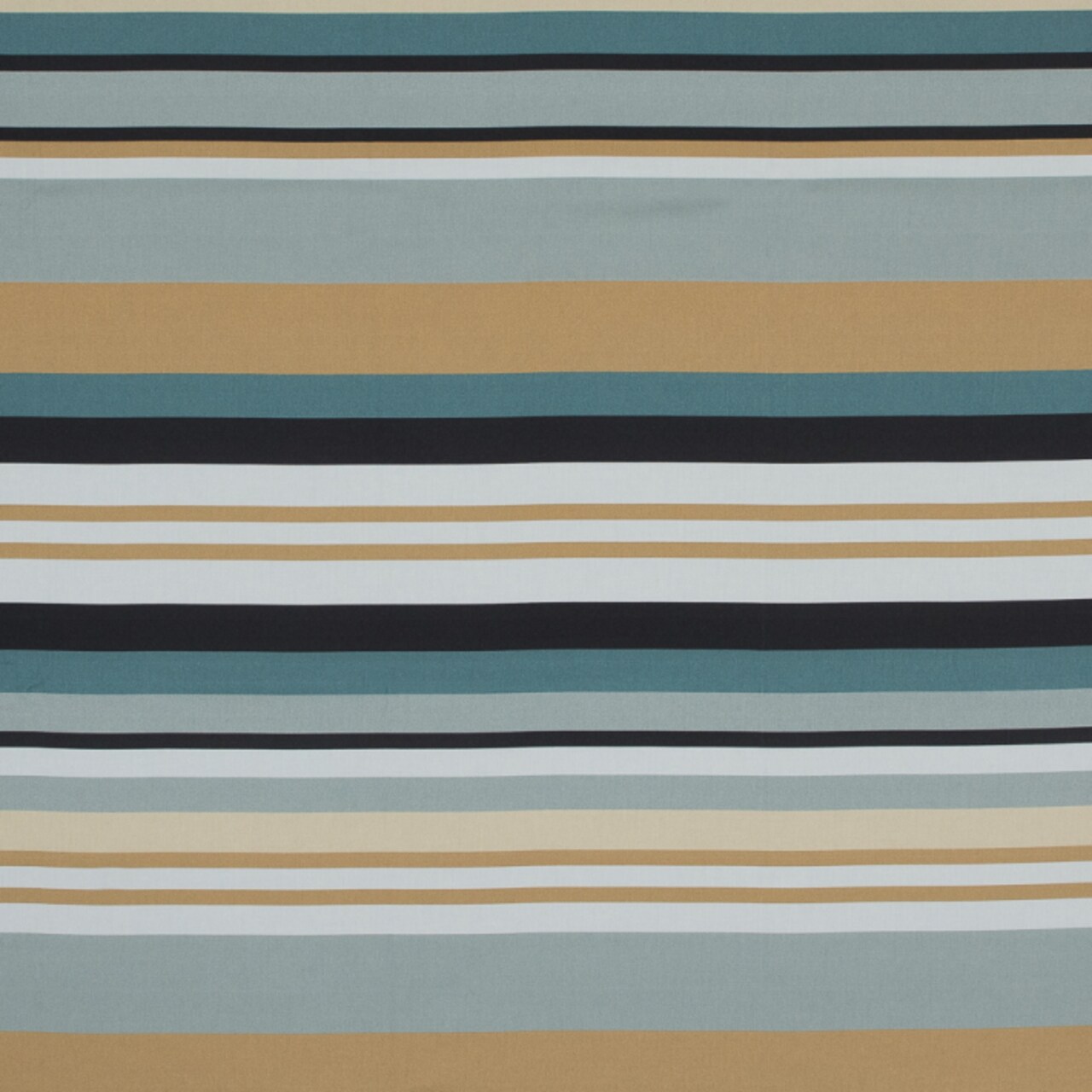 1 Yard Blue and Beige Stripes Stretch Cotton Sateen Krishna's Meditation Print Fabric